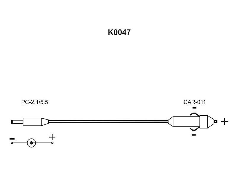 K0047 Car lighter 12V cable (WX-013-0034)